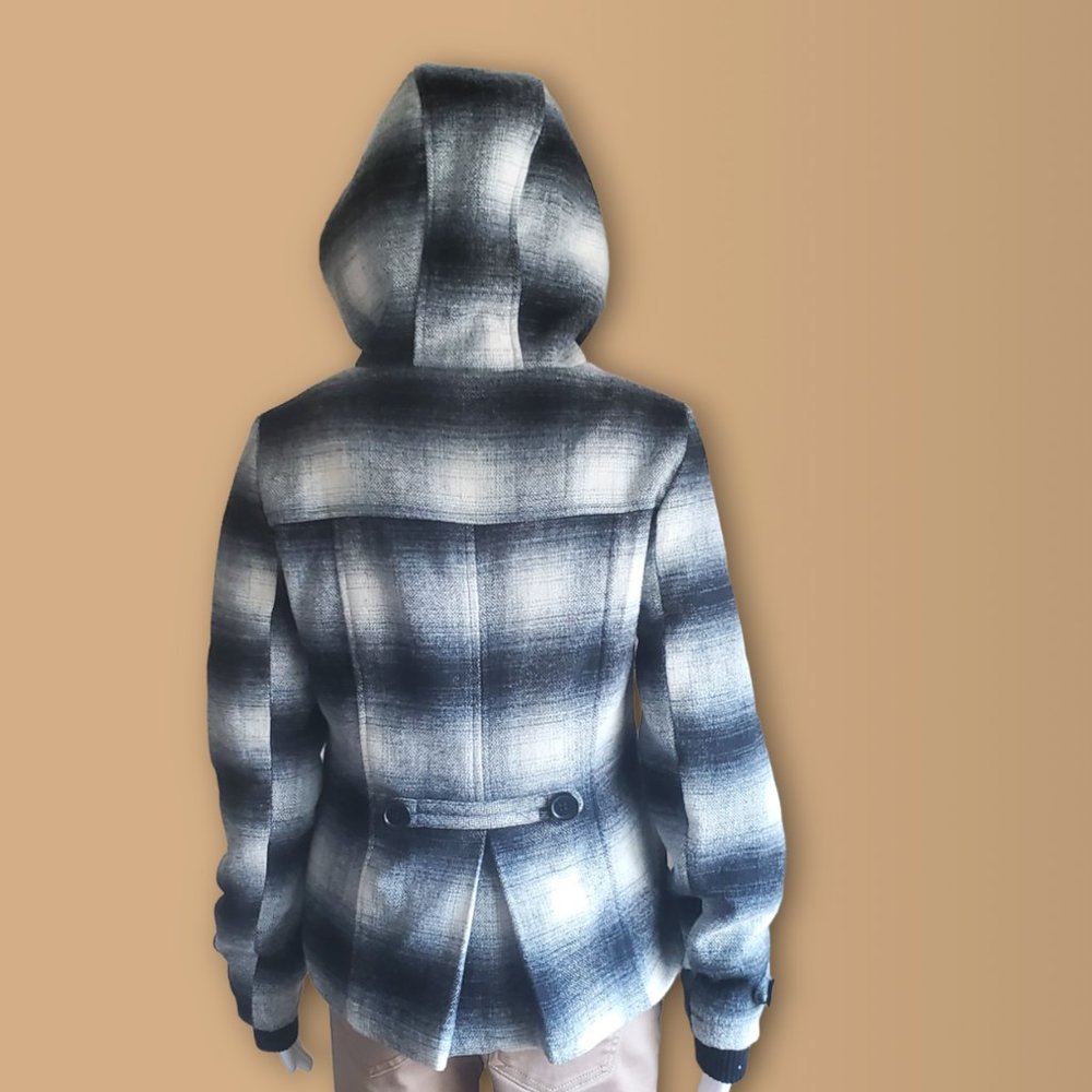 DOLLHOUSE Plaid Jacket / Coat – Black & White (Juniors Medium) - Picture 4 of 12